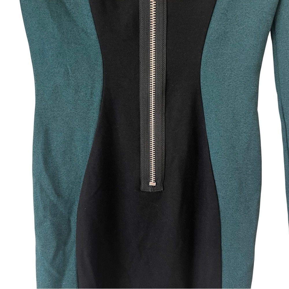 Torn by Ronny Kobo Shiran Long Sleeve Green Black Mini Dress Size S - Picture 12 of 13
